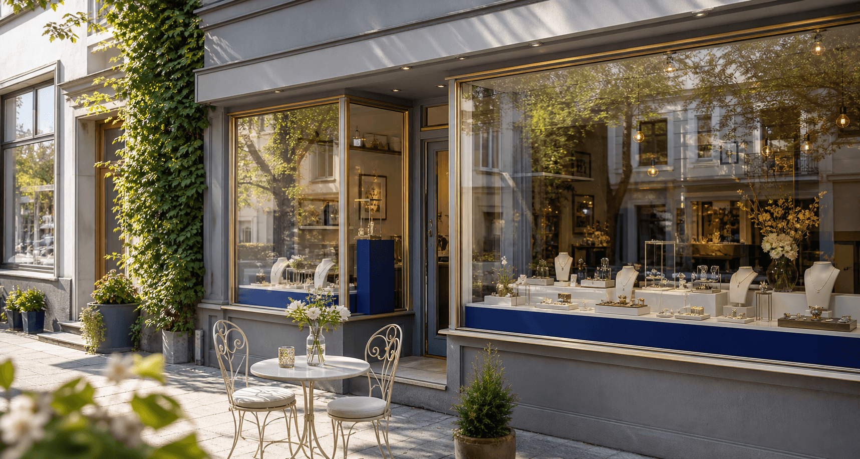 Schaufenster der Schmuckwerkstatt Mondstein in Königswinter