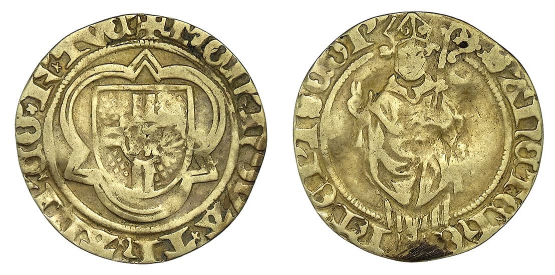 Mittelalterliche Münze des Kölner Erzbischofs Dietrich von Moers
